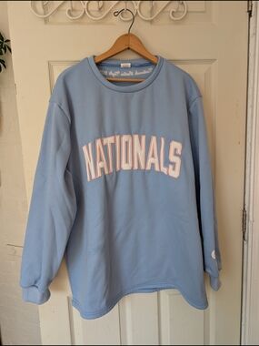 Washington Nationals Light Blue Crewneck Fleece-lined Sweatshirt XL Baseball MLB